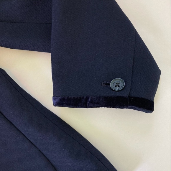 RSVP by Talbots Velvet Trimmed Wool Blend One Button Navy Blazer (Size 16P) - Picture 6 of 13